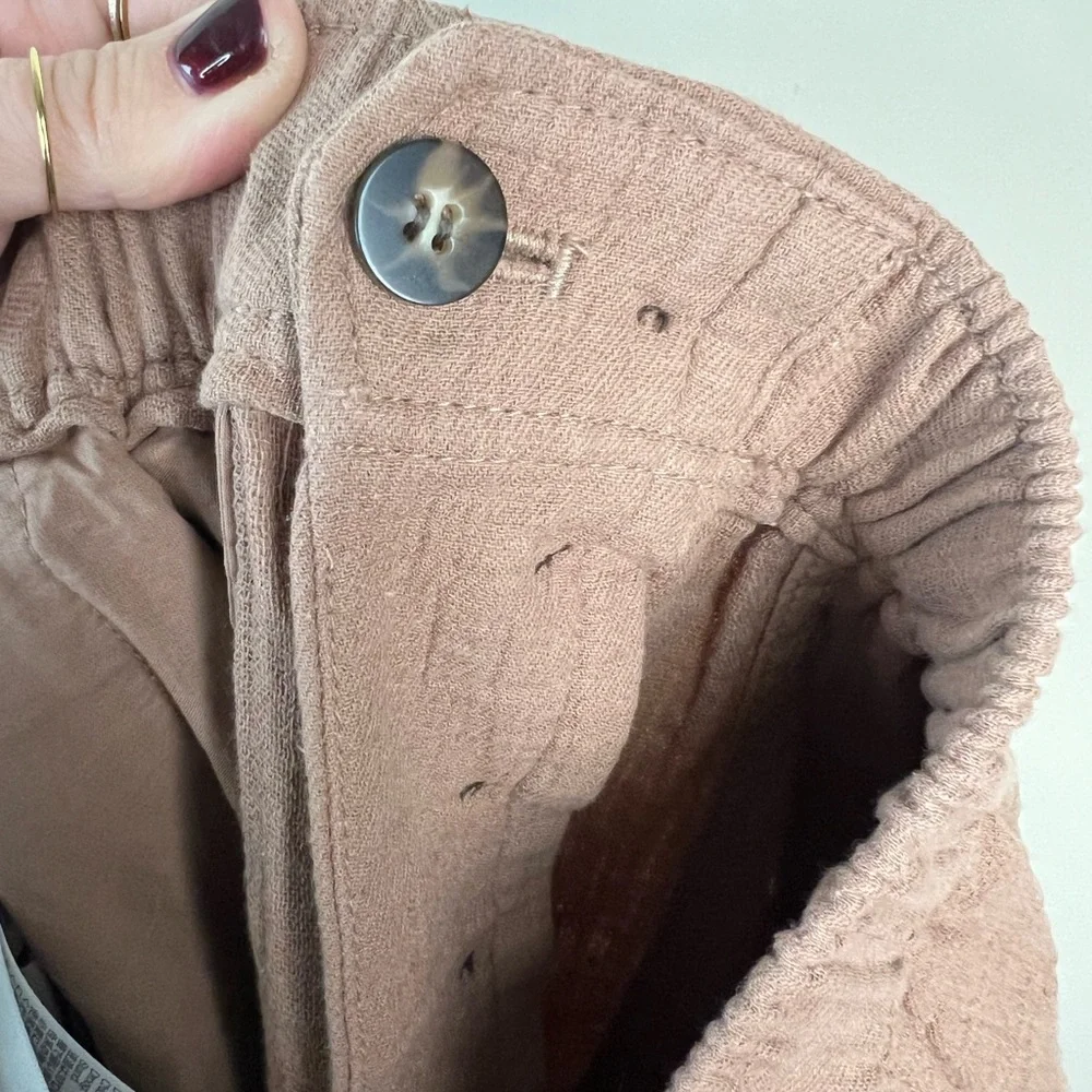 Madewell Linen Blend Tan Pull On Pants, XS